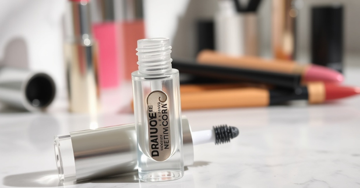 Clear mascara giving lashes a natural defined finish