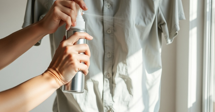 Traveller smoothing clothes fresh from a suitcase