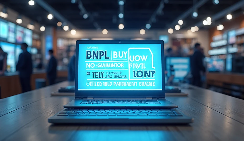 Student comparing laptop finance options online