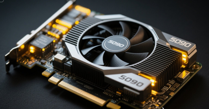 Graphics card installed inside a gaming PC