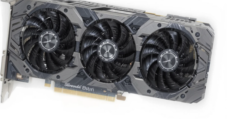Cooling fans and heatsink on a large GPU
