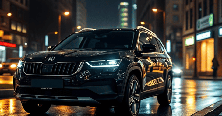 Skoda Elroq electric SUV shown from the front