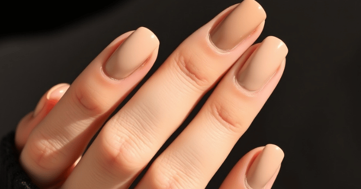 Nail technician applying a deep plum varnish