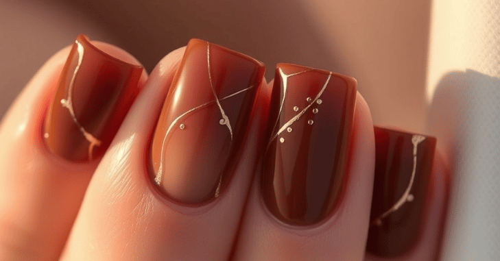 Autumn nail colours swatched side by side