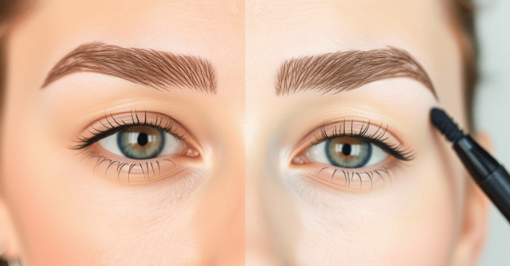 Selection of eyebrow gels and brow brushes
