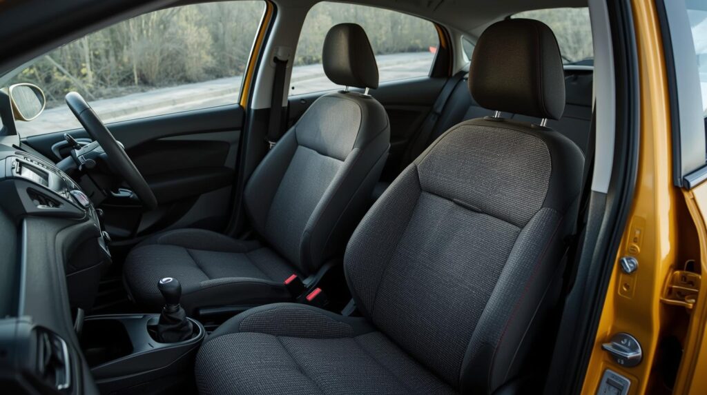 Interior dashboard and controls of a compact hatchback