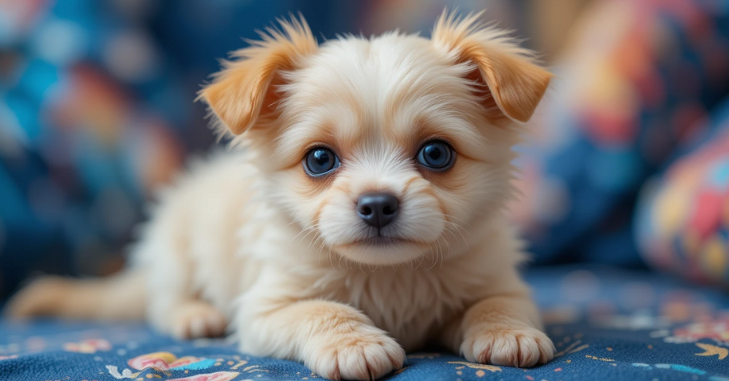 Chihuahua sitting beside a measuring tape showing its tiny size