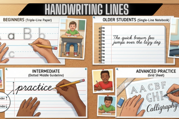 Handwriting Lines for Beginners and Students: Understanding Line Spacing, Types, Uses, and Techniques, Guidelines, and Writing Development