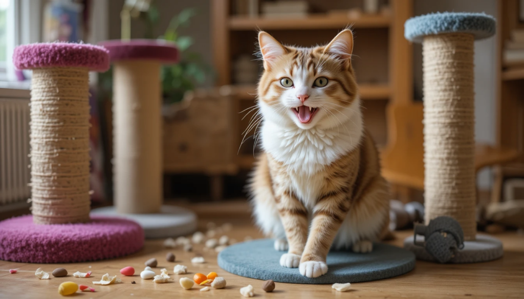 Vet examining a cat's paw during a check-up