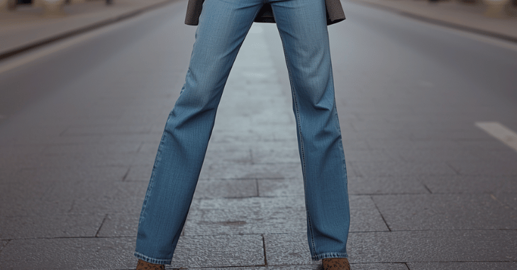 Straight leg jeans styled with a simple white shirt