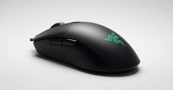 Gaming mouse resting on its wireless charging dock
