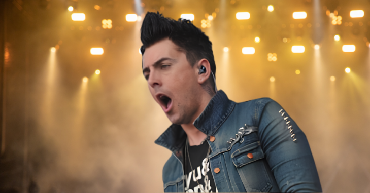 Rock band performing to a live crowd